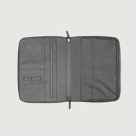 The Eclectic Grey Leather Folio Organizer by Dash Racegear - unisex Leather Bag view 4