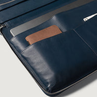 The Eclectic Midnight Blue Leather Folio Organizer by Dash Racegear - unisex Leather Bag view 6