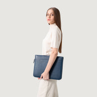 The Eclectic Midnight Blue Leather Folio Organizer by Dash Racegear - unisex Leather Bag view 9