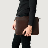 The Eclectic Vintage Brown Leather Folio Organizer by Dash Racegear - unisex Leather Bag view 6