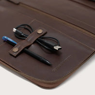 The Eclectic Vintage Brown Leather Folio Organizer by Dash Racegear - unisex Leather Bag view 7