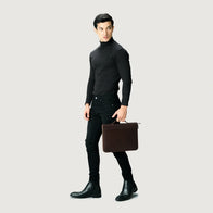 The Eclectic Vintage Brown Leather Folio Organizer by Dash Racegear - unisex Leather Bag view 8