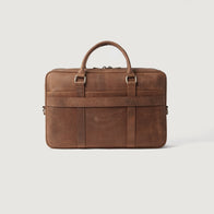 The Preston Vintage Tan Leather Briefcase by Dash Racegear - women Leather Bag view 1