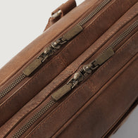 The Preston Vintage Tan Leather Briefcase by Dash Racegear - women Leather Bag view 3
