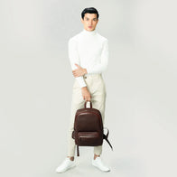 The Philos Vintage Brown Leather Backpack by Dash Racegear - unisex Leather Bag view 2