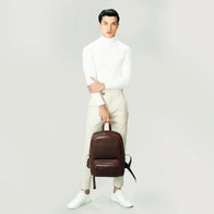 The Philos Vintage Brown Leather Backpack by Dash Racegear - unisex Leather Bag view 2