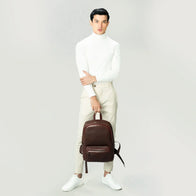 The Philos Vintage Brown Leather Backpack by Dash Racegear - unisex Leather Bag view 2