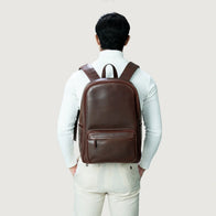 The Philos Vintage Brown Leather Backpack by Dash Racegear - unisex Leather Bag view 5