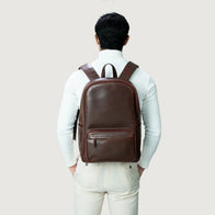 The Philos Vintage Brown Leather Backpack by Dash Racegear - unisex Leather Bag view 5