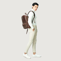 The Philos Vintage Brown Leather Backpack by Dash Racegear - unisex Leather Bag view 9