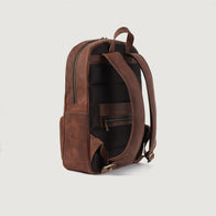 The Philos Vintage Distressed Brown Leather Backpack by Dash Racegear - women Leather Bag view 3