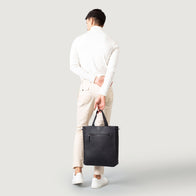 The Poet Black Leather Tote Bag by Dash Racegear - unisex Leather Bag view 9