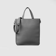 The Poet Grey Leather Tote Bag by Dash Racegear - unisex Leather Bag view 3