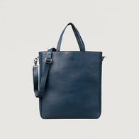 The Poet Midnight Blue Leather Tote Bag by Dash Racegear - unisex Leather Bag view 3
