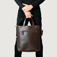 The Poet Vintage Brown Leather Tote Bag by Dash Racegear - men Leather Bag view 8