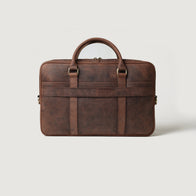 The Preston Vintage Distressed Brown Leather Briefcase by Dash Racegear - women Leather Bag view 1