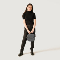 The Sandra Grey Leather Saddle Bag by Dash Racegear - women Leather Bag view 2