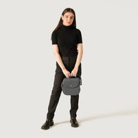 The Sandra Grey Leather Saddle Bag by Dash Racegear - women Leather Bag view 2