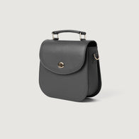 The Sandra Grey Leather Saddle Bag by Dash Racegear - women Leather Bag view 3
