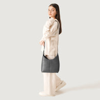 The Stefani Grey Leather Hobo Bag by Dash Racegear - women Leather Bag view 9