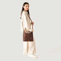 The Stefani Vintage Distressed Brown Leather Hobo Bag by Dash Racegear - women Leather Bag view 2