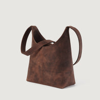 The Stefani Vintage Distressed Brown Leather Hobo Bag by Dash Racegear - women Leather Bag view 3