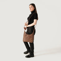 The Stefani Vintage Tan Brown Leather Hobo Bag by Dash Racegear - unisex Leather Bag view 2