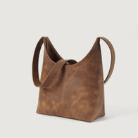 The Stefani Vintage Tan Brown Leather Hobo Bag by Dash Racegear - unisex Leather Bag view 4