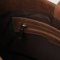 The Stefani Vintage Tan Brown Leather Hobo Bag by Dash Racegear - unisex Leather Bag view 5
