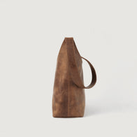 The Stefani Vintage Tan Brown Leather Hobo Bag by Dash Racegear - unisex Leather Bag view 6