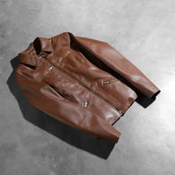 Tomachi Brown Leather Jacket by Dash Racegear - women Jacket view 7