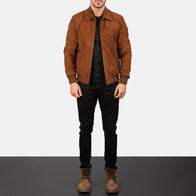 Tomchi Tan Suede Leather Jacket by Dash Racegear - men Jacket view 3