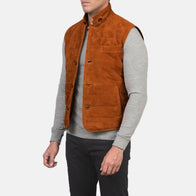 Tony Brown Suede Vest by Dash Racegear - men Jacket view 2