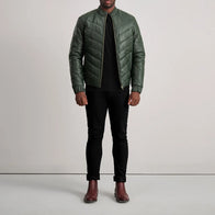 Travis Green Leather Puffer Jacket by Dash Racegear - men Jacket view 3