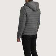 Tyler Grey Hooded Puffer Jacket by Dash Racegear - men Jacket view 5