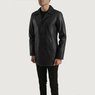 Urban Slate Black Leather Coat by Dash Racegear - men Jacket view 4