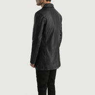 Urban Slate Black Leather Coat by Dash Racegear - men Jacket view 5