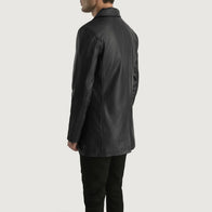 Urban Slate Black Leather Coat by Dash Racegear - men Jacket view 5