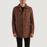 Urban Slate Brown Leather Coat by Dash Racegear - men Jacket view 4