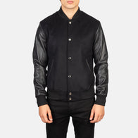 Vaxton Black Hybrid Varsity Jacket by Dash Racegear - men Jacket view 4