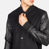 Vaxton Black Hybrid Varsity Jacket by Dash Racegear - men Jacket view 6