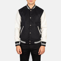 Vaxton Black & White Hybrid Varsity Jacket by Dash Racegear - men Jacket view 4