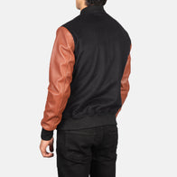 Vaxton Brown & Black Hybrid Varsity Jacket by Dash Racegear - men Jacket view 5