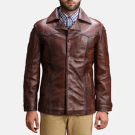 Vincent Alley Brown Leather Jacket by Dash Racegear - men Jacket view 1
