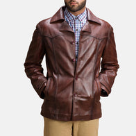 Vincent Alley Brown Leather Jacket by Dash Racegear - men Jacket view 2
