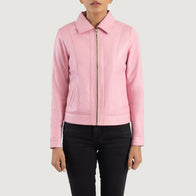 Vixen Pink Classic Collar Leather Jacket by Dash Racegear - women Jacket view 4