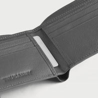 Voren Grey Leather Bi-fold Wallet by Dash Racegear - unisex Leather Accessories view 4