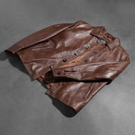 Waffle Brown Leather Jacket by Dash Racegear - men Jacket view 7