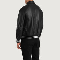 Walton Black Leather Varsity Jacket by Dash Racegear - men Jacket view 5