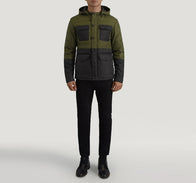 Wayne Black & Green Hooded Puffer Jacket by Dash Racegear - men Jacket view 3